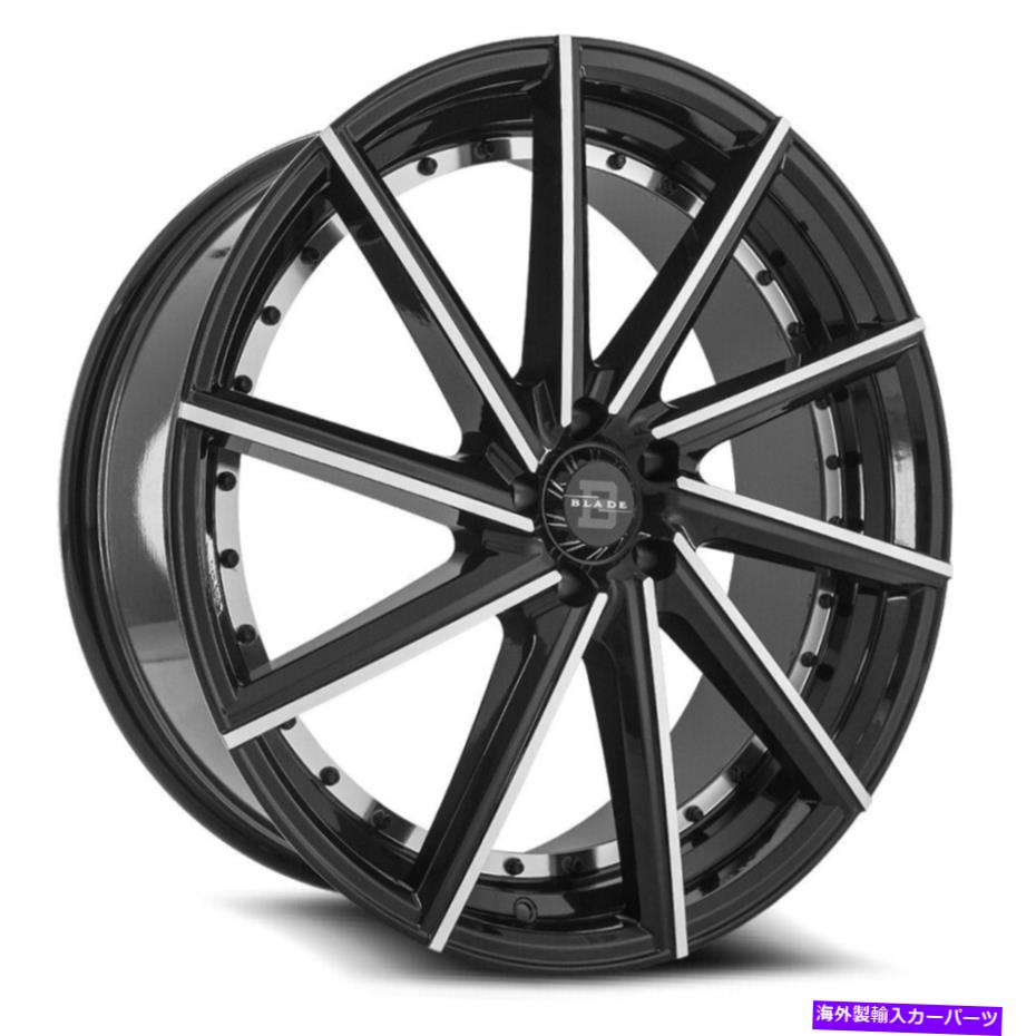 ホイール　４本セット 24x9.5 Blade Luxury RT-453 Renata Blk機械加工ホイール5x115（15mm）セット4 24x9.5 Blade Luxury RT-453 Renata Blk Machined Wheels 5x115 (15mm) Set of 4【並行輸入品】