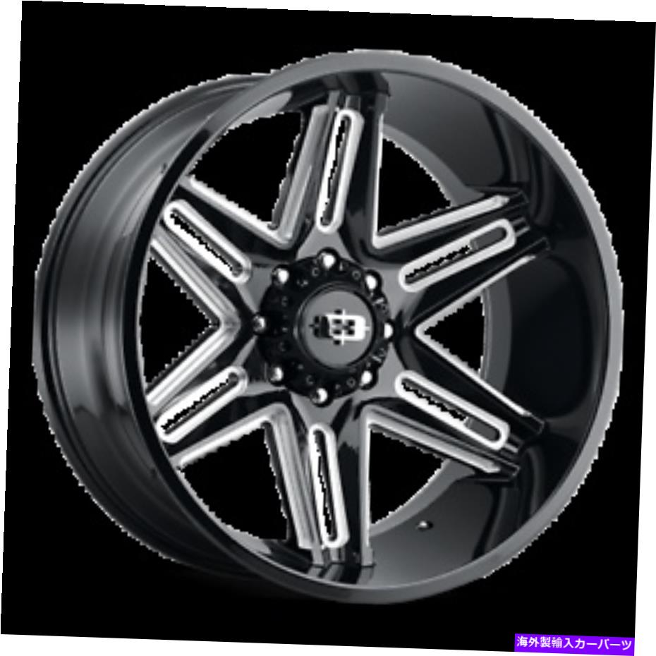 ホイール　４本セット 22x10 Vision 363 Razor Gloss Black Milled Spoke Wheels 8x170（-19mm）セット4セット 22x10 Vision 363 Razor Gloss Black Milled Spoke Wheels 8x170 (-19mm) Set of 4【並行輸入品】
