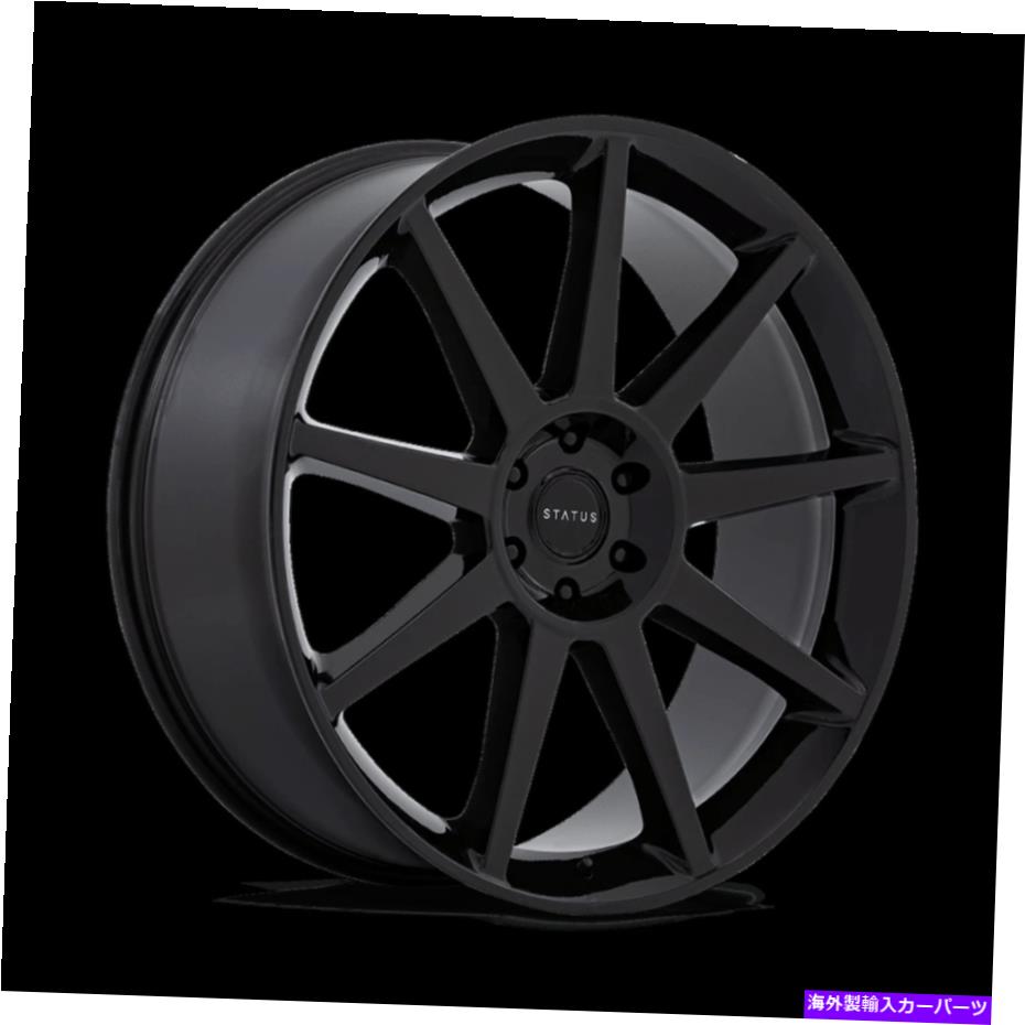 ホイール　４本セット 24x10ステータスマンモスグロスブラックホイール5x112（20mm）セット4 24x10 Status Mammoth Gloss Black Wheels 5x112 (20mm) Set of 4【並行輸入品】｜Us Custom Parts Shop USDM