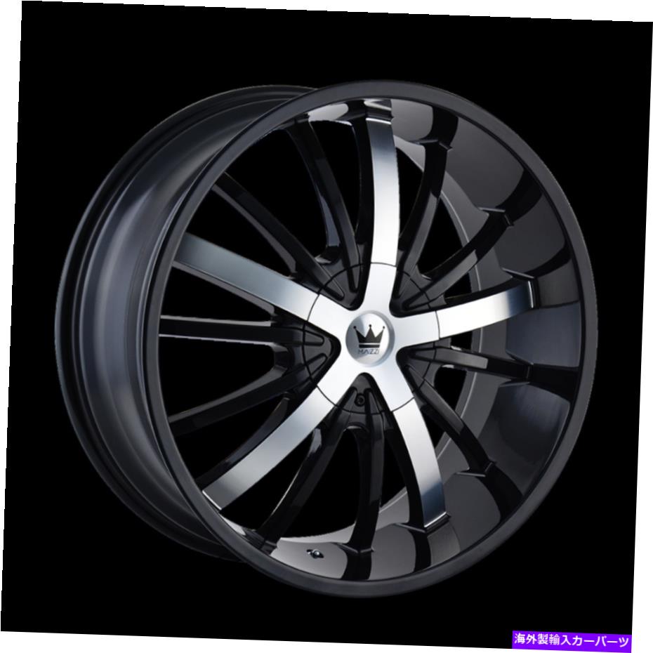 ホイール　４本セット 24x9.5 Mazzi Essenceブラック/機械加工ホイール5x115/5x120（18mm）セット4 24x9.5 MAZZI Essence Black/Machined Wheels 5x115/5x120 (18mm) Set of 4【並行輸入品】