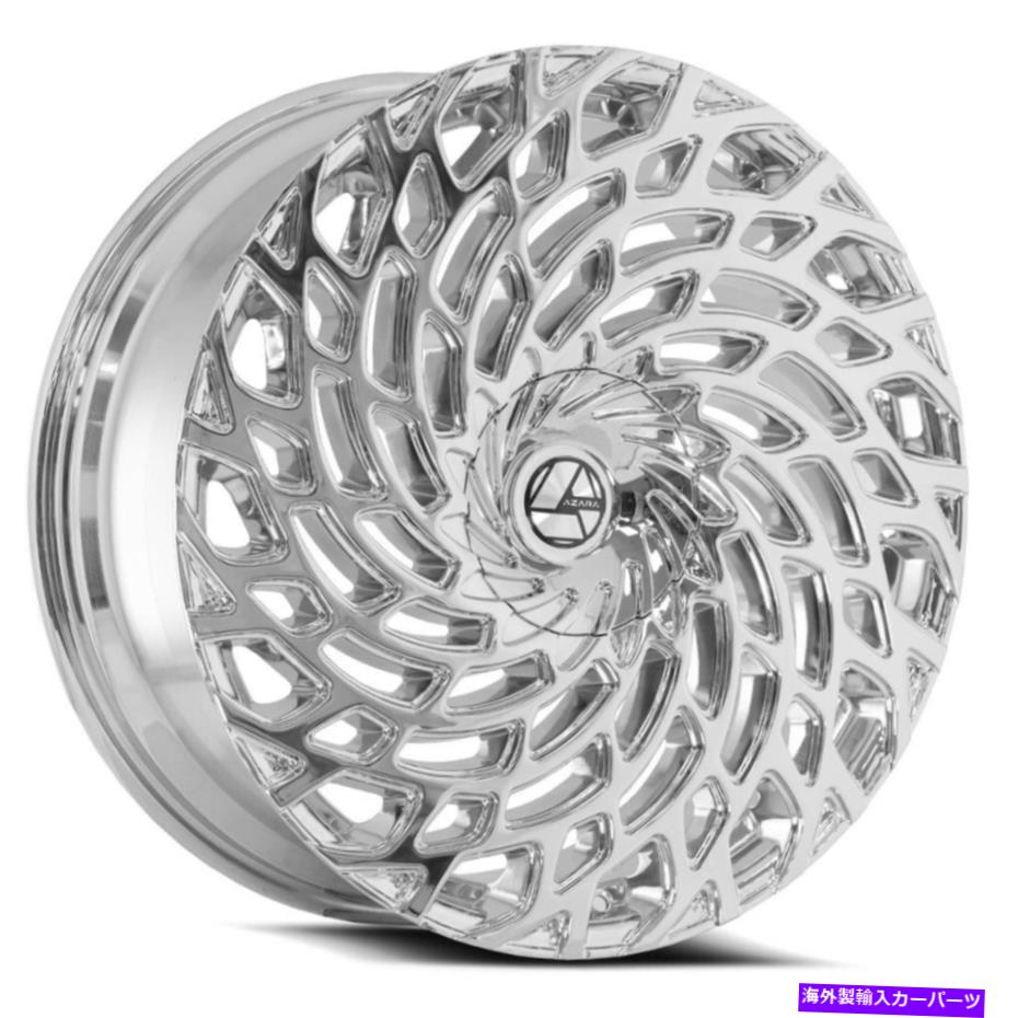 ホイール　４本セット 22x9.5 azara aza-523ナノクロムホイールブランク（15mm）セット4 22x9.5 Azara AZA-523 Nano Chrome Wheels Blank (15mm) Set of 4【並行輸入品】
