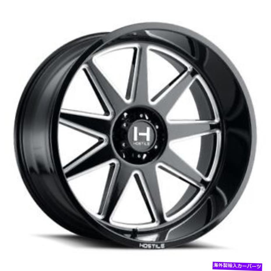 ホイール　４本セット 20x12敵対的なH121オメガブレードカット（ブラックミリング）ホイール5x5（-44mm）セット4 20x12 Hostile H121 Omega Blade Cut (Black Milled) Wheels 5x5 (-44mm) Set of 4【並行輸入品】