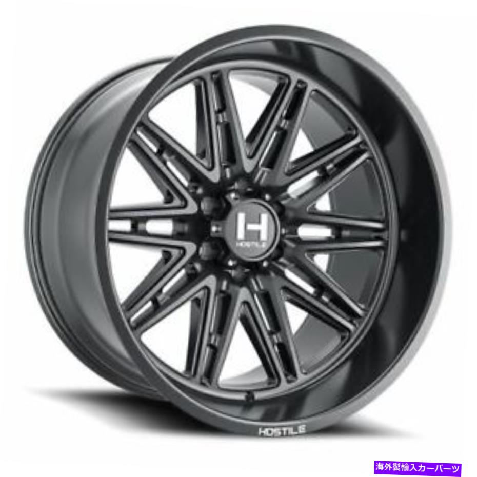 ホイール　４本セット 22x10敵対的H126マニアックアスファルト（マットブラック）ホイール6x135（-25mm）セット4 22x10 Hostile H126 Maniac Asphalt (Matte Black) Wheels 6x135 (-25mm) Set of 4【並行輸入品】