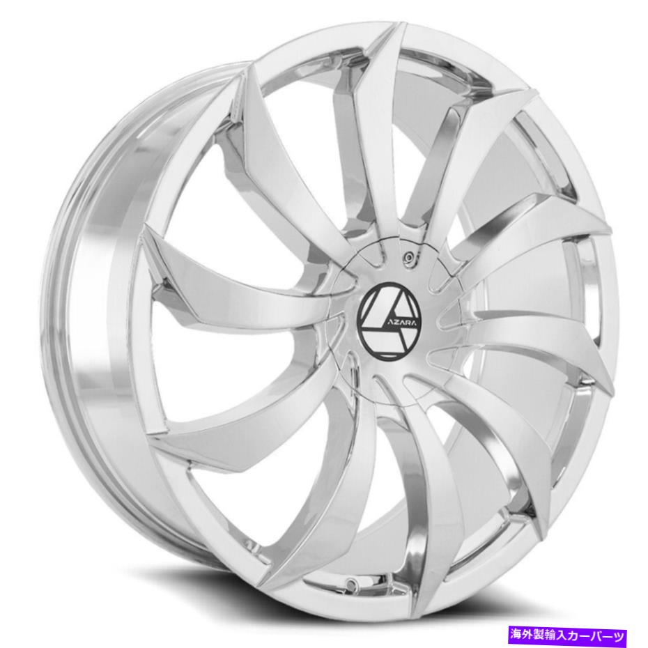ホイール　４本セット 22x8.5 azara aza-507クロムホイール5x4.5/5x120（38mm）セット4 22x8.5 Azara AZA-507 Chrome Wheels 5x4.5/5x120 (38mm) Set of 4【並行輸入品】