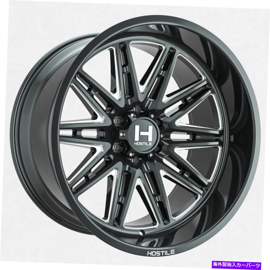 ホイール　４本セット 20x10敵対的なH126マニアックブレードカット（ブラックミルド）ホイール6x135（-19mm）セット4 20x10 Hostile H126 Maniac Blade Cut (Black Milled) Wheels 6x135 (-19mm) Set of 4【並行輸入品】｜Us Custom Parts Shop USDM