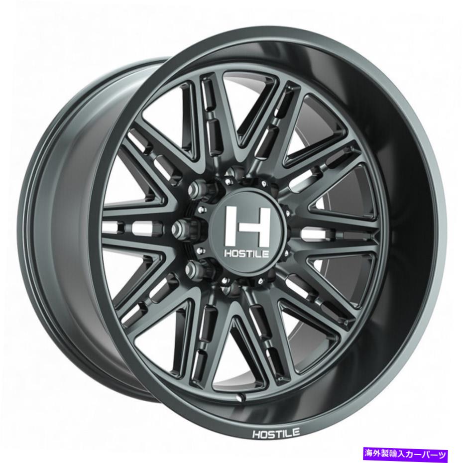 ホイール　４本セット 20x12敵対的なH126マニアックアスファルト（サテンブラック）ホイール8x6.5（-44mm）セット4 20x12 Hostile H126 Maniac Asphalt (Satin Black) Wheels 8x6.5 (-44mm) Set of 4【並行輸入品】｜Us Custom Parts Shop USDM