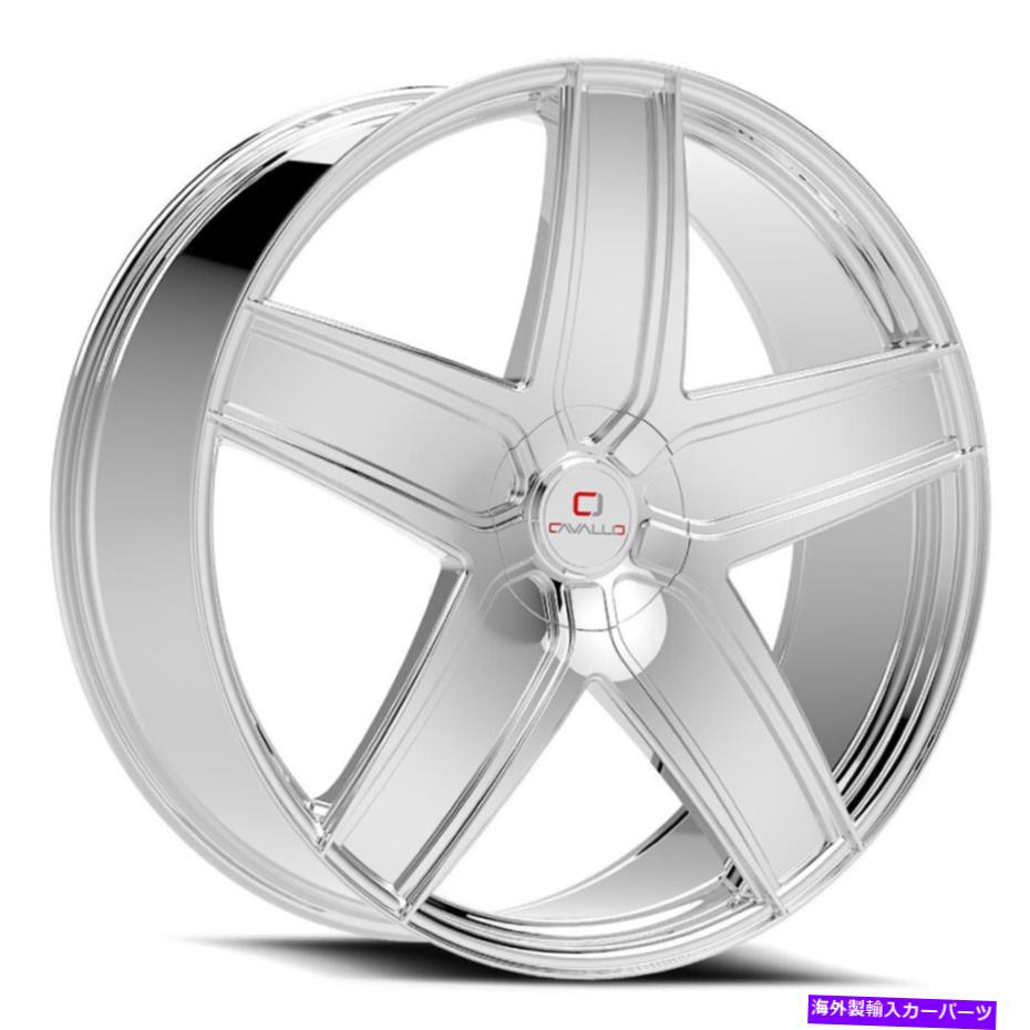 ホイール　４本セット 22x9.5 Cavallo Clv-31 Chrome Wheels 5x115/5x120（15mm）セット4 22x9.5 Cavallo CLV-31 Chrome Wheels 5x115/5x120 (15mm) Set of 4【並行輸入品】