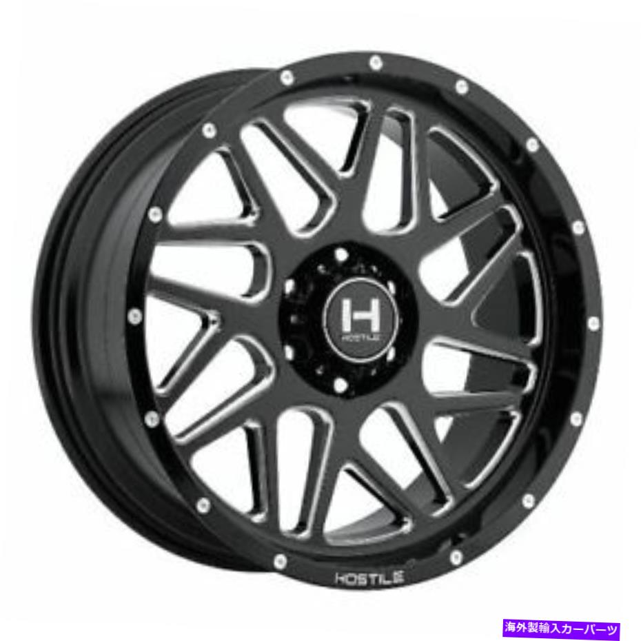 ホイール　４本セット 20x12敵対的なH108スプロケットブレードカット（BLKミルド）ホイール6x135（-44mm）セット4 20x12 Hostile H108 Sprocket Blade Cut (Blk Milled) Wheels 6x135 (-44mm) Set of 4【並行輸入品】