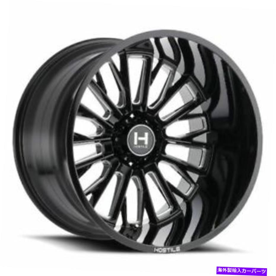 ホイール 4本セット 20x9敵対的なH114フューリーブレードカット(グロスブルクミルド)ホイール6x135(12mm)セット4 20x9 Hostile H114 Fury Blade Cut (Gloss Blk Milled) Wheels 6x135 (12mm) Set of 4【並行輸入品】|Us Custom Parts Shop USDM