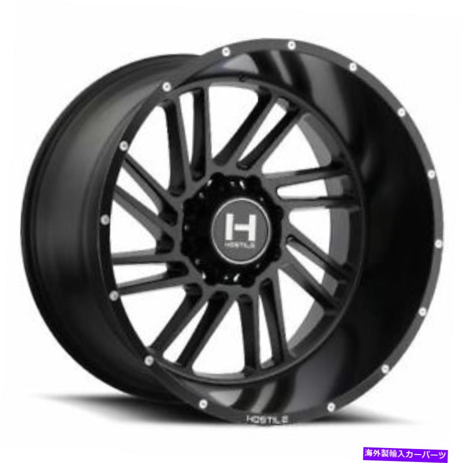 ホイール　４本セット 22x12敵対的なH110ストライカーアスファルト（サテンブラック）ホイール8x6.5（-44mm）4セット 22x12 Hostile H110 Stryker Asphalt (Satin Black) Wheels 8x6.5 (-44mm) Set of 4【並行輸入品】｜Us Custom Parts Shop USDM