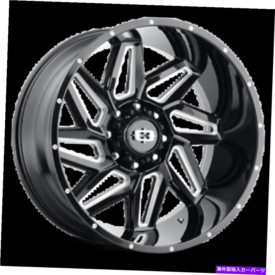 ホイール　４本セット 22x14 Vision 361 Spyder Gloss Black Milled Spoke Wheels 8x170（-76mm）セット4セット 22x14 Vision 361 Spyder Gloss Black Milled Spoke Wheels 8x170 (-76mm) Set of 4【並行輸入品】
