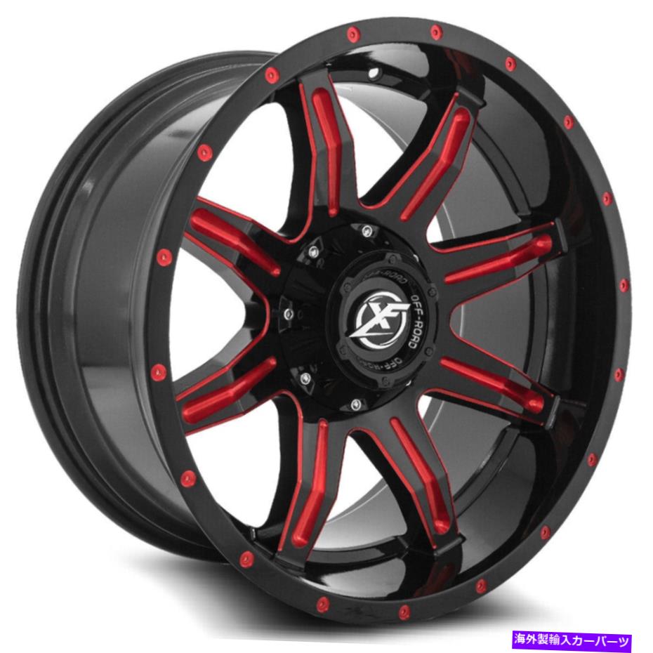 ホイール 4本セット 22x12 XFオフロードXF-215グロスブラック&レッドホイール6x135/6x5.5(-44mm)セット4 22x12 XF Off-Road XF-215 Gloss Black & Red Wheels 6x135/6x5.5 (-44mm) Set of 4【並行輸入品】