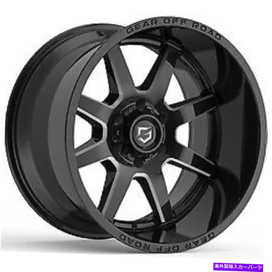 ホイール　４本セット 22x12ギアオフロード762bmピボットブラックミリングホイール6x5.5（-44mm）セット4 22x12 Gear Off Road 762BM Pivot Black Milled Wheels 6x5.5 (-44mm) Set of 4【並行輸入品】