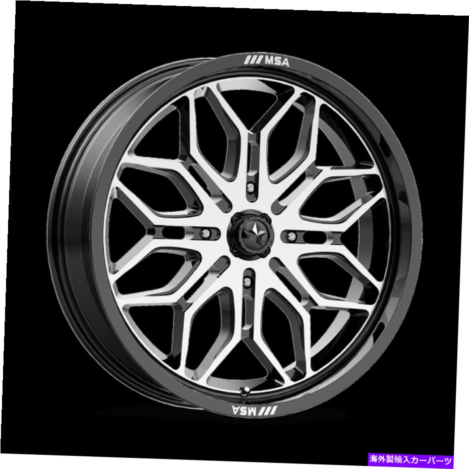 ホイール　４本セット 24x7 MSAオフロードM47スナイパーグロスブラック機械加工ホイール4x137（10mm）セット4 24x7 MSA Offroad M47 Sniper Gloss Black Machined Wheels 4x137 (10mm) Set of 4【並行輸入品】｜Us Custom Parts Shop USDM