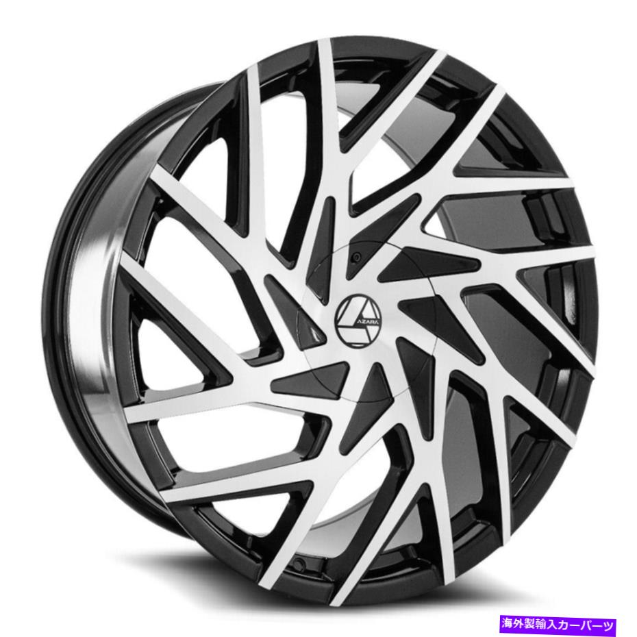 ホイール 4本セット 24x9 Azara Aza-518 Gloss Black&Machined Wheels 5x115/5x115/5x5.5(18mm)セット4 24x9 Azara AZA-518 Gloss Black & Machined Wheels 5x115/5x5.5 (18mm) Set of 4【並行輸入品】