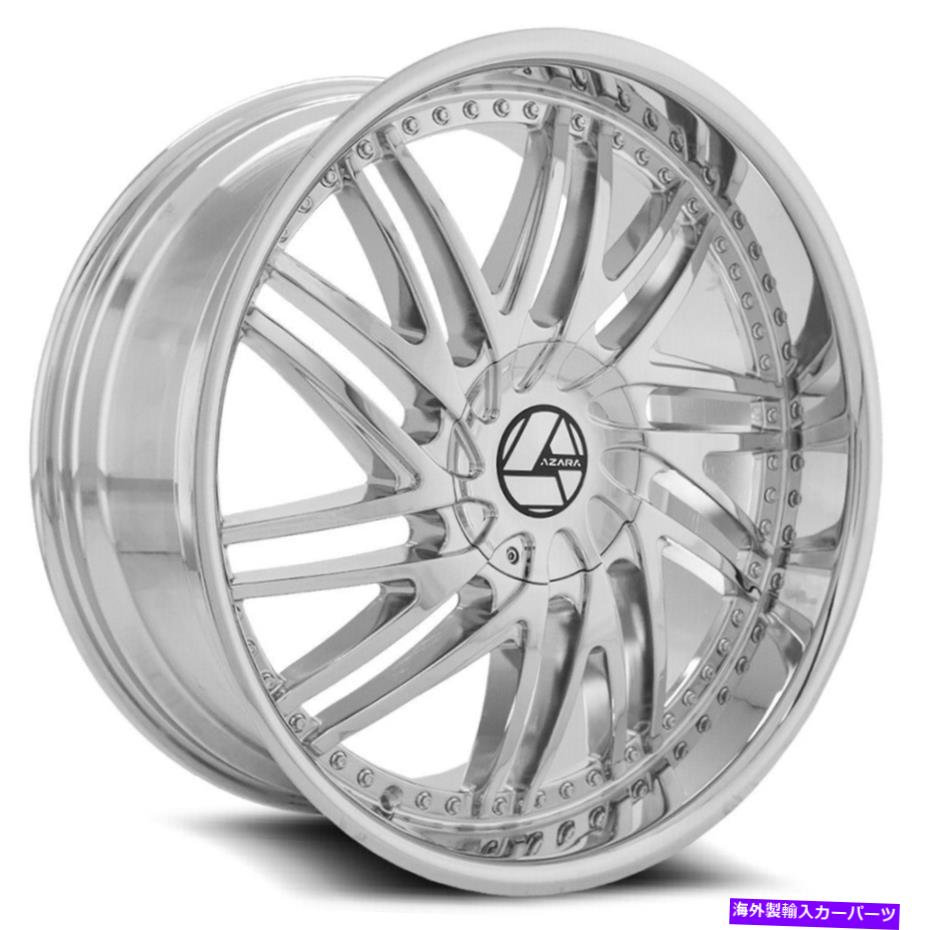 ホイール　４本セット 22x8.5 azara aza-509ナノクロムホイール5x4.5/5x120（38mm）セット4 22x8.5 Azara AZA-509 Nano Chrome Wheels 5x4.5/5x120 (38mm) Set of 4【並行輸入品】