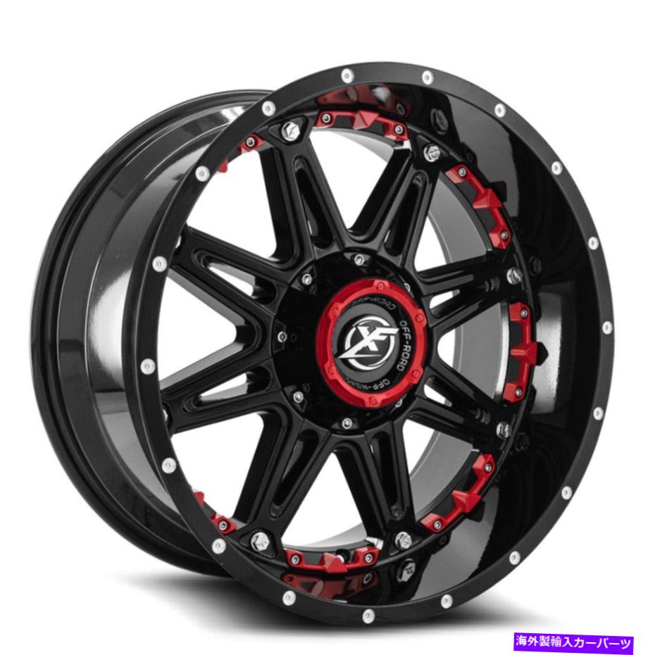 ホイール　４本セット 22x12 XFオフロードXF-217 Bloss Black Red Wheels 6x135/6x5.5（-44mm）セット4 22x12 XF Off-Road XF-217 Bloss Black Red Wheels 6x135/6x5.5 (-44mm) Set of 4【並行輸入品】