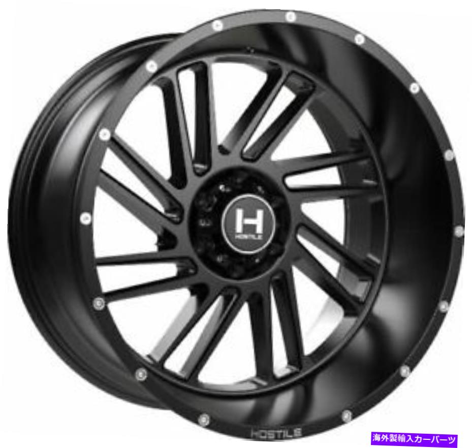 ホイール　４本セット 22x12敵対的H110ストライカーアスファルト（サテンブラック）ホイール6x5.5（-44mm）セット4 22x12 Hostile H110 Stryker Asphalt (Satin Black) Wheels 6x5.5 (-44mm) Set of 4【並行輸入品】｜Us Custom Parts Shop USDM