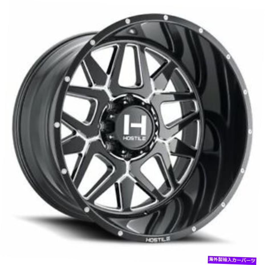 ホイール　４本セット 22x12敵対的なH128ディアブロブレードカット（BLK＆ミルド）ホイール8x170（-44mm）セット4 22x12 Hostile H128 Diablo Blade Cut (Blk & Milled) Wheels 8x170 (-44mm) Set of 4【並行輸入品】