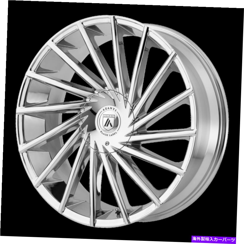 ホイール　４本セット 22x9アサンティブラックABL-18クロムホイール6x135/6x5.5（30mm）セット4 22x9 Asanti Black ABL-18 Chrome Wheels 6x135/6x5.5 (30mm) Set of 4【並行輸入品】
