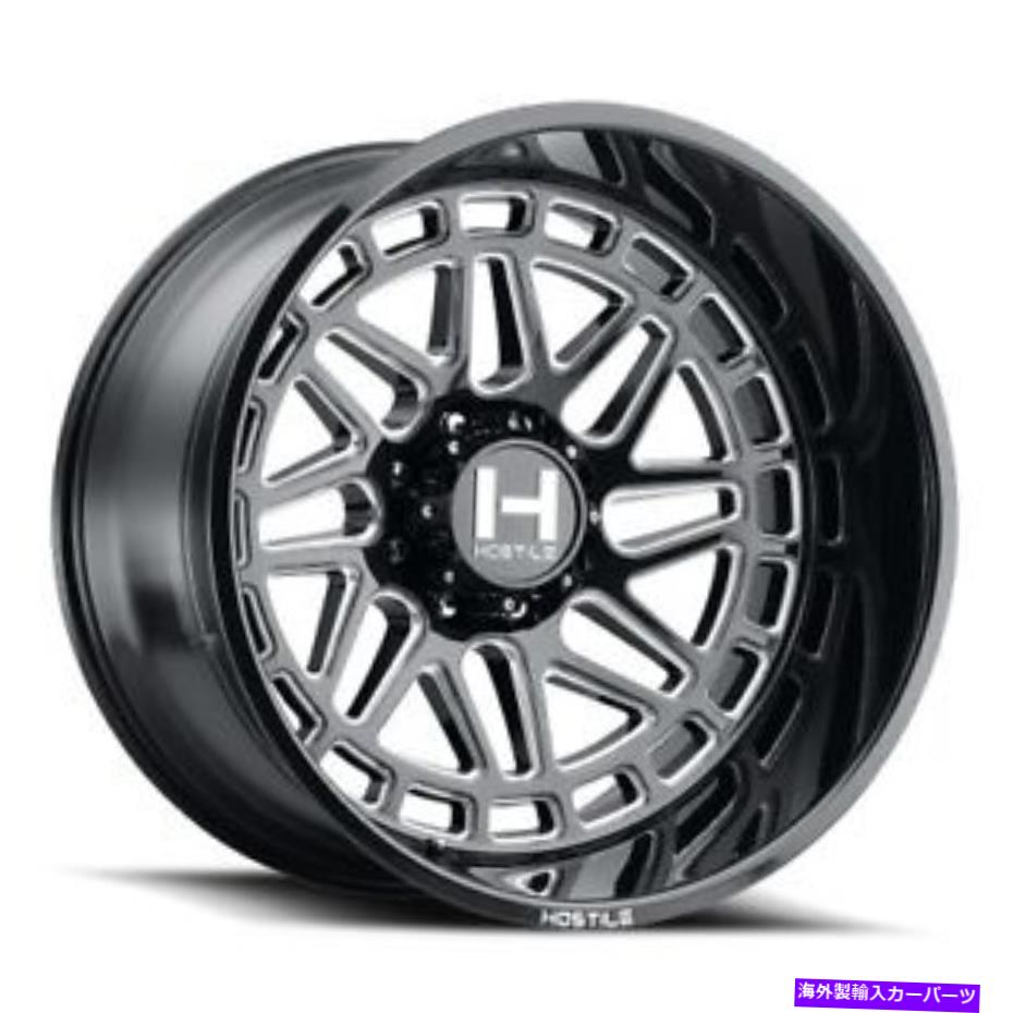 ホイール　４本セット 24x14敵対的なH122リーパーブレードカット（ブラックミルド）ホイール6x5.5（-76mm）セット4 24x14 Hostile H122 Reaper Blade Cut (Black Milled) Wheels 6x5.5 (-76mm) Set of 4【並行輸入品】