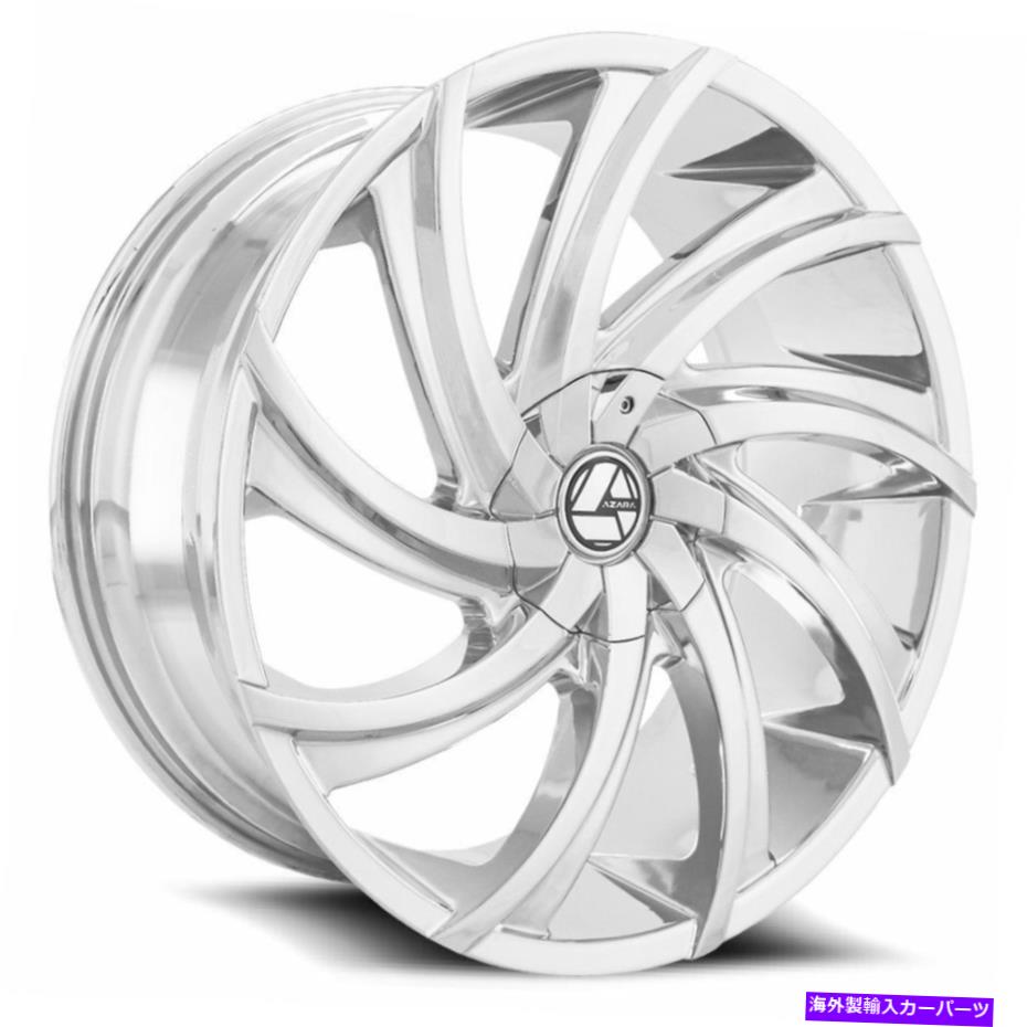 ホイール　４本セット 22x8.5 azara aza-503ナノクロムホイール5x4.5/5x120（38mm）セット4 22x8.5 Azara AZA-503 Nano Chrome Wheels 5x4.5/5x120 (38mm) Set of 4【並行輸入品】