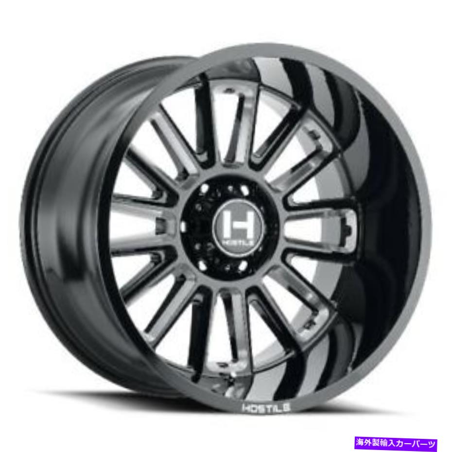 ホイール　４本セット 20x10敵対的なH115プレデターブレードカット（ブラックミリング）ホイール5x5（-19mm）セット4セット 20x10 Hostile H115 Predator Blade Cut (Black Milled) Wheels 5x5 (-19mm) Set of 4【並行輸入品】