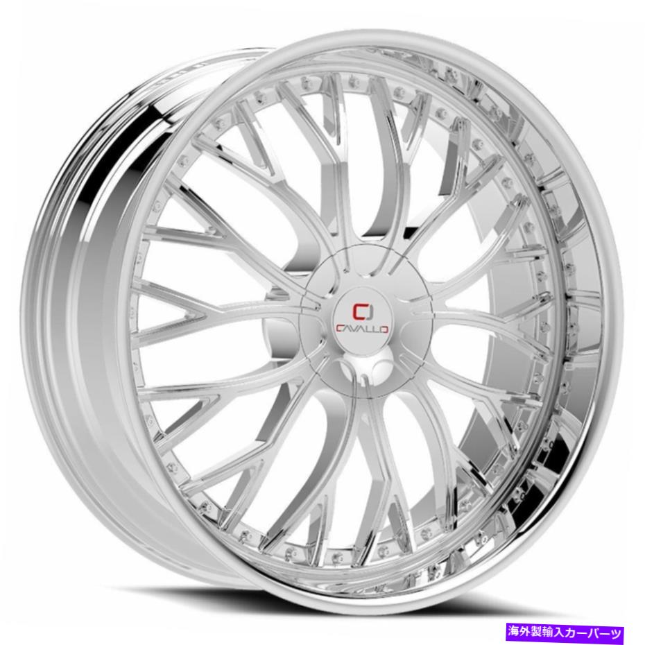 ホイール　４本セット 22x8.5 Cavallo Clv-33 Nano Chrome Wheels 5x4.5/5x120（38mm）セット4 22x8.5 Cavallo CLV-33 Nano Chrome Wheels 5x4.5/5x120 (38mm) Set of 4【並行輸入品】