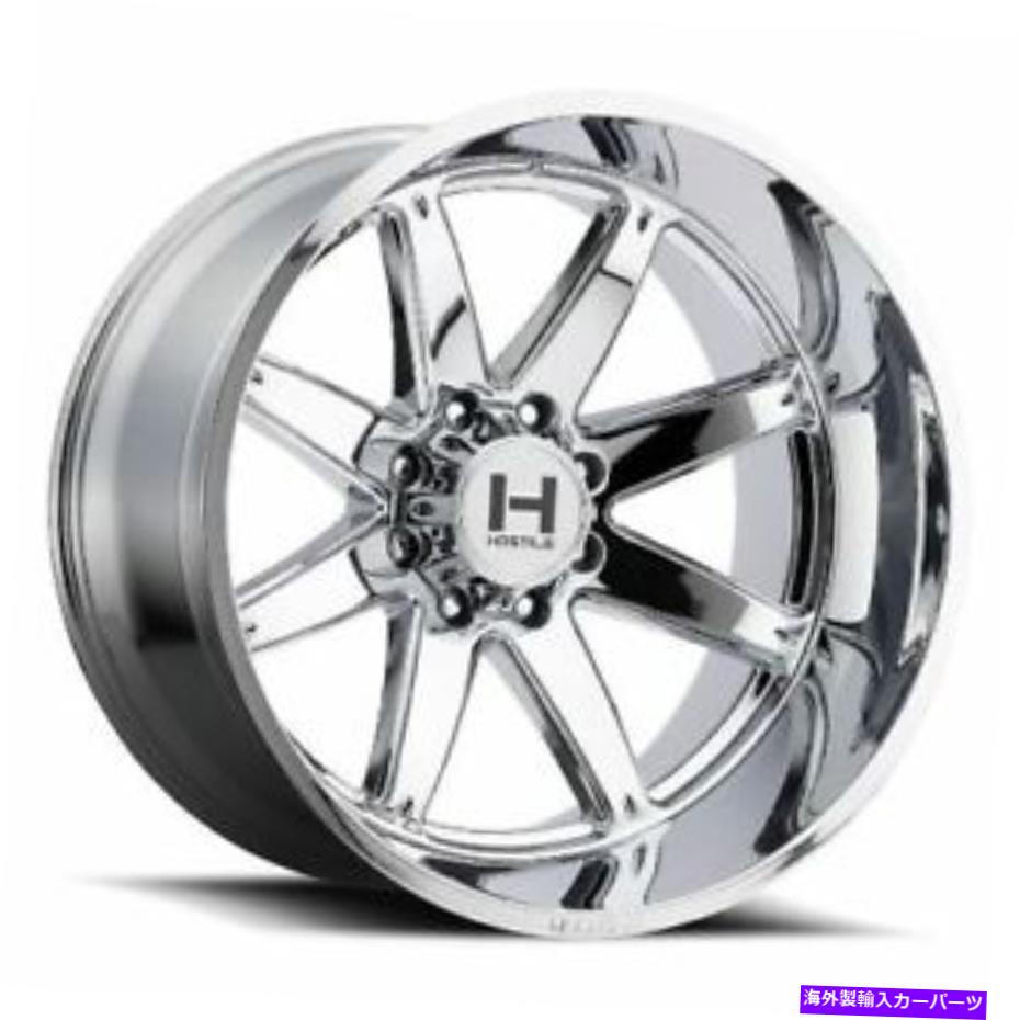 ホイール　４本セット 22x14敵対的なH109アルファアーマーメッキ（Chrome）ホイール8x180（-76mm）セット4 22x14 Hostile H109 Alpha Armor Plated (Chrome) Wheels 8x180 (-76mm) Set of 4【並行輸入品】