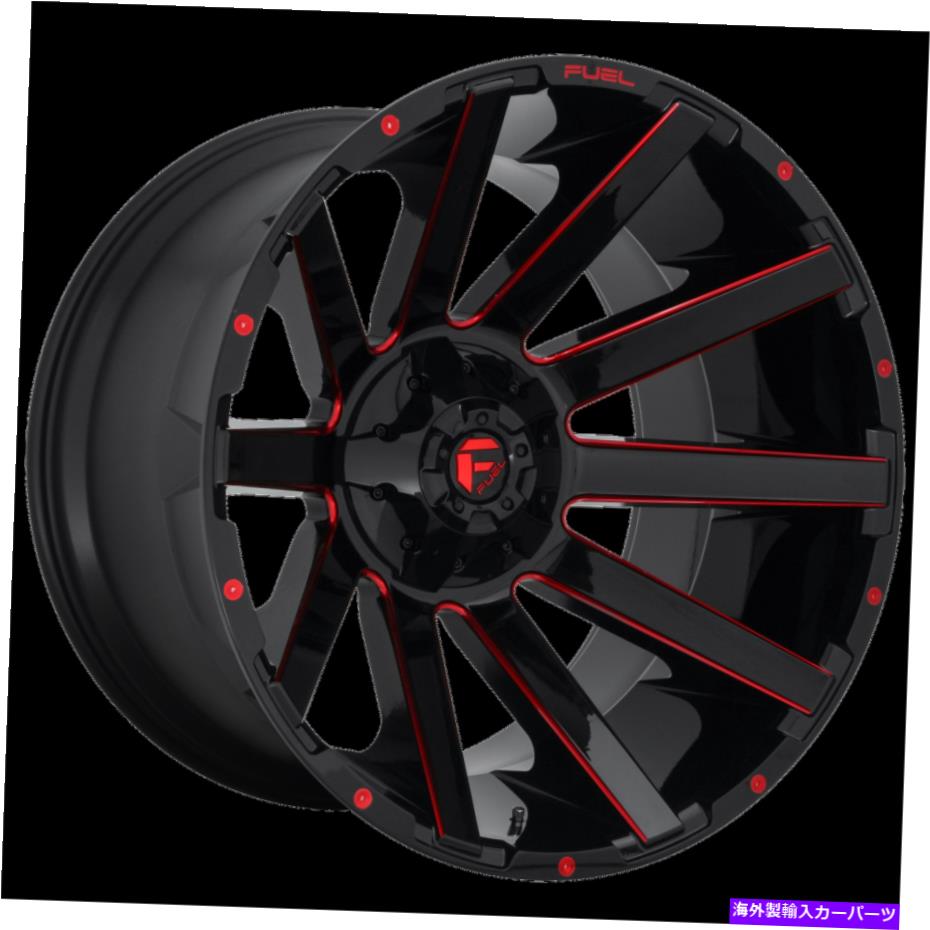ホイール　４本セット 22x12燃料D643コントラグロスブラック＆レッドホイール5x4.5/5x5（-44mm）セット4 22x12 Fuel D643 Contra Gloss Black & Red Wheels 5x4.5/5x5 (-44mm) Set of 4【並行輸入品】