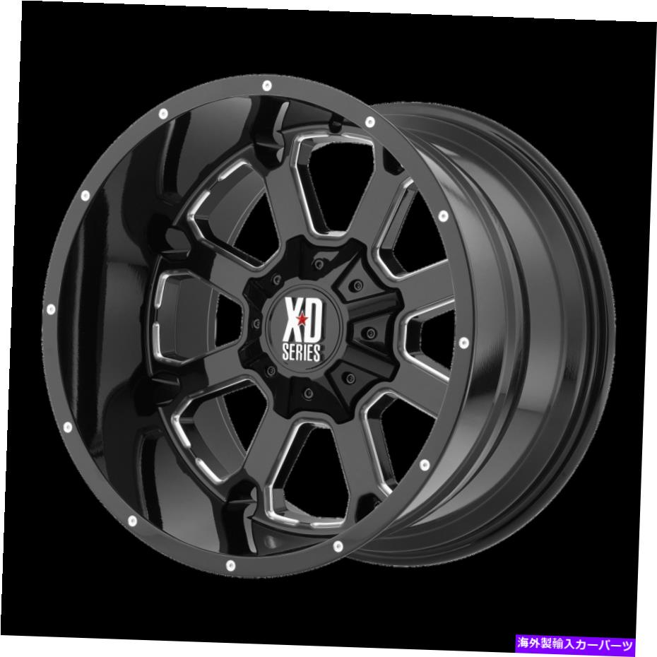 ホイール　４本セット 20x10 XDシリーズXD825グロスブラックミリングホイール8x6.5（-24mm）セット4 20x10 XD Series XD825 Gloss Black Milled Wheels 8x6.5 (-24mm) Set of 4【並行輸入品】