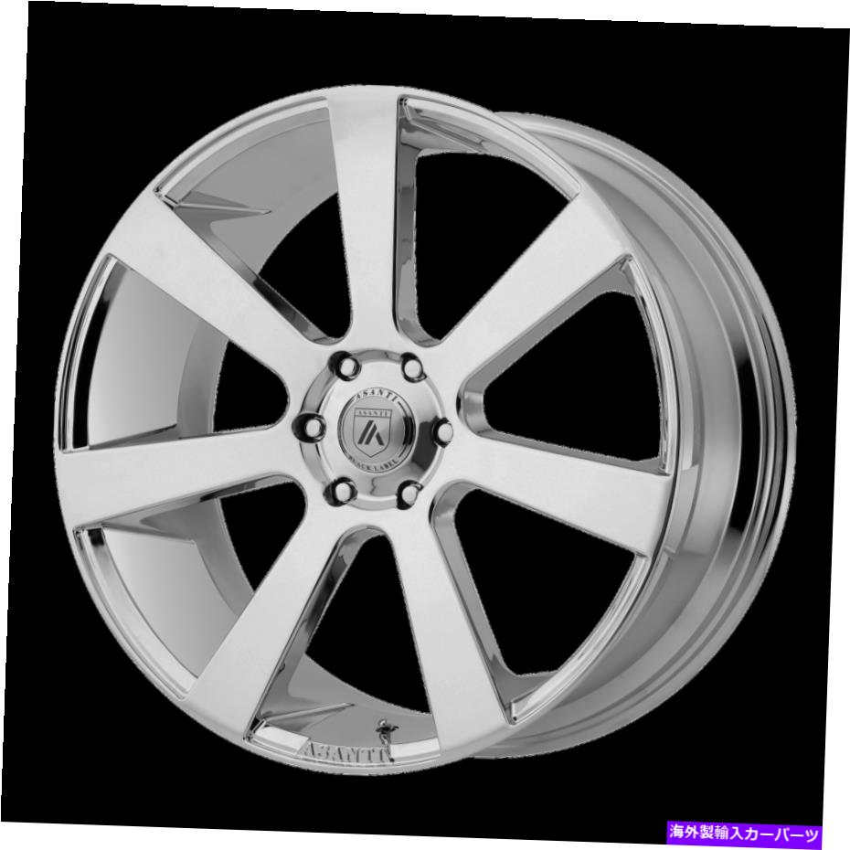 ホイール　４本セット 24x9アサンティブラックABL-15クロムホイール6x5.5（15mm）セット4 24x9 Asanti Black ABL-15 Chrome Wheels 6x5.5 (15mm) Set of 4【並行輸入品】