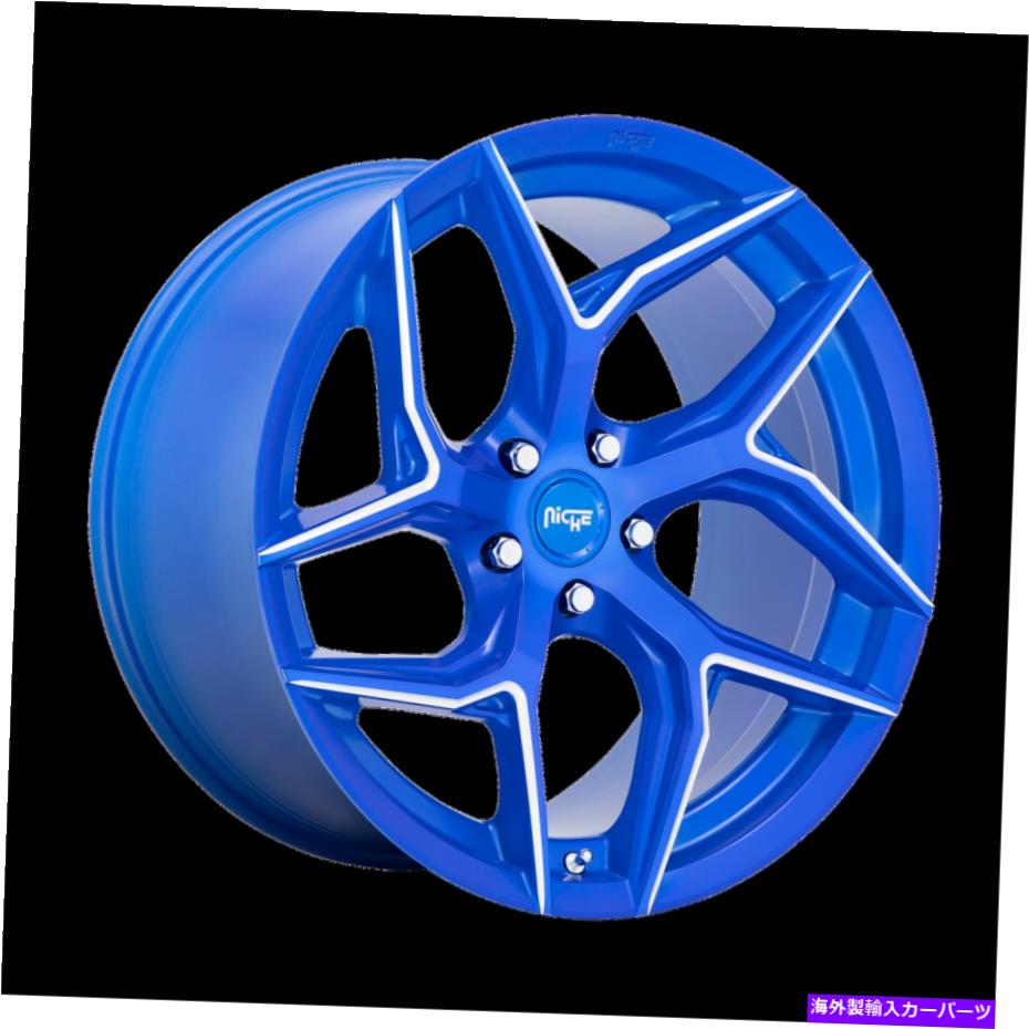 ホイール　４本セット 20x10.5ニッチM268ねじれ陽極酸化青色の粉砕ホイール5x4.5（40mm）セット4 20x10.5 Niche M268 Torsion Anodized Blue Milled Wheels 5x4.5 (40mm) Set of 4【並行輸入品】