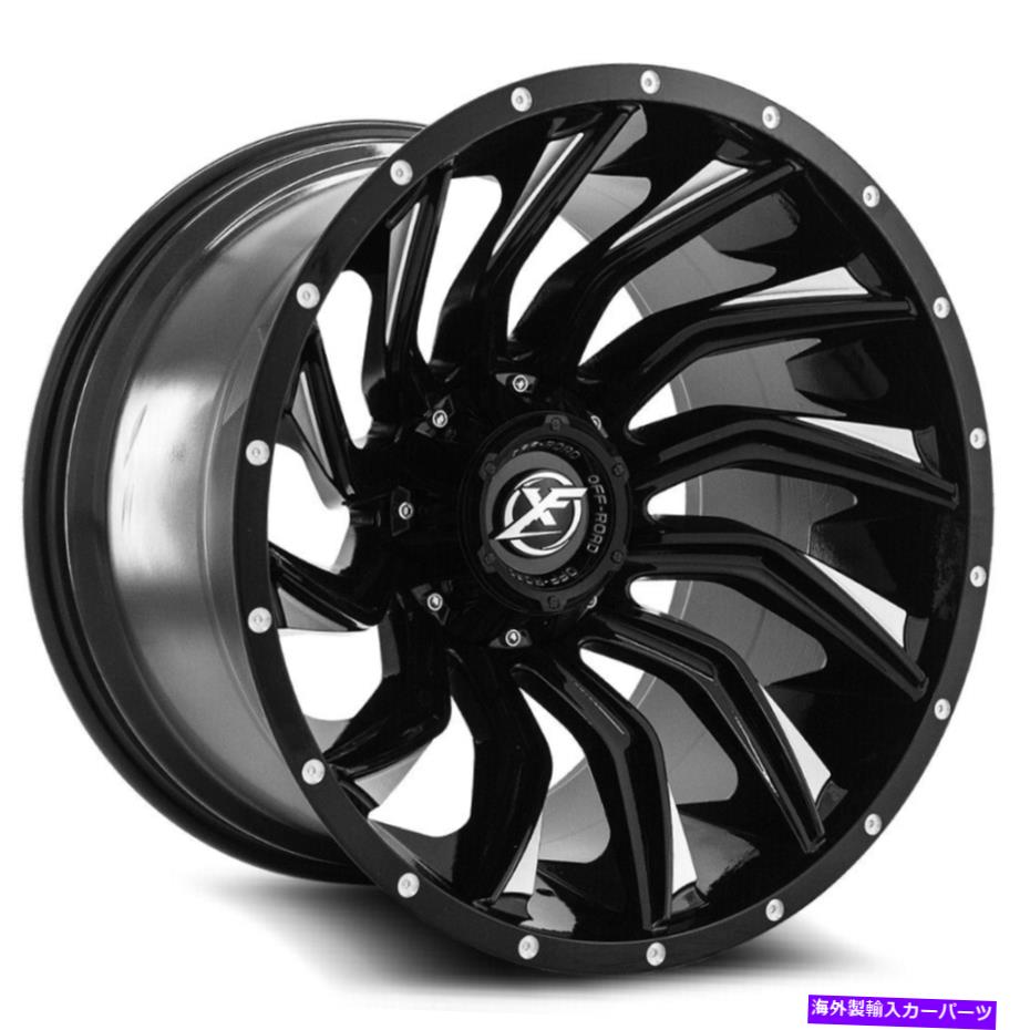 ホイール　４本セット 24x14 XFオフロードXF-224グロスブラックミリングホイール6x135/6x5.5（-76mm）セット4 24x14 XF Off-Road XF-224 Gloss Black Milled Wheels 6x135/6x5.5 (-76mm) Set of 4【並行輸入品】