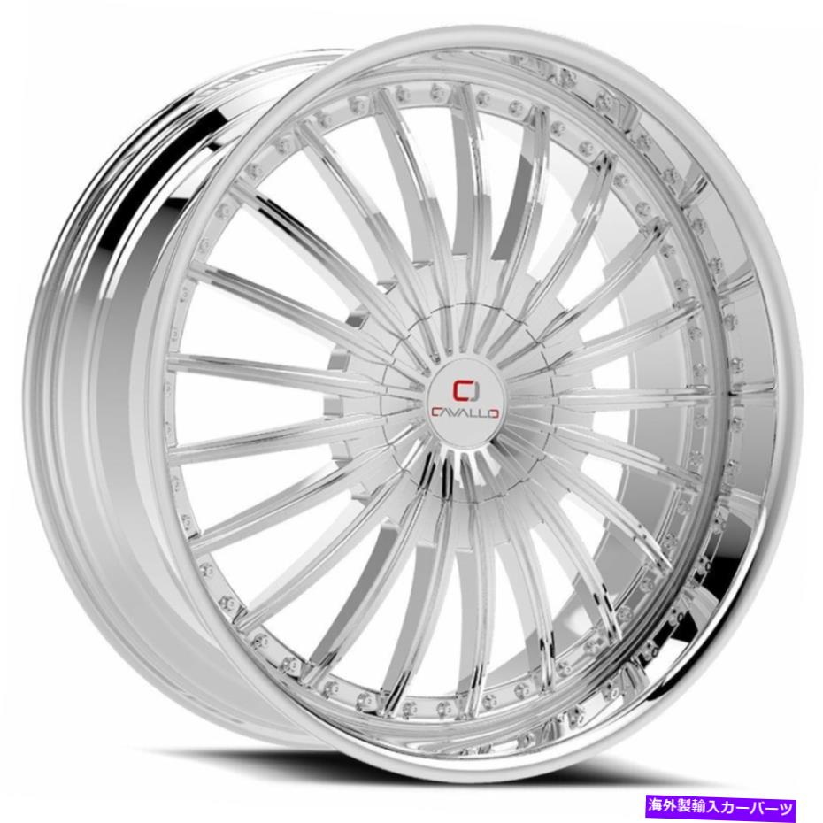 ホイール　４本セット 22x8.5 Cavallo Clv-39 Chrome Wheels 5x110/5x4.5（38mm）セット4 22x8.5 Cavallo CLV-39 Chrome Wheels 5x110/5x4.5 (38mm) Set of 4【並行輸入品】