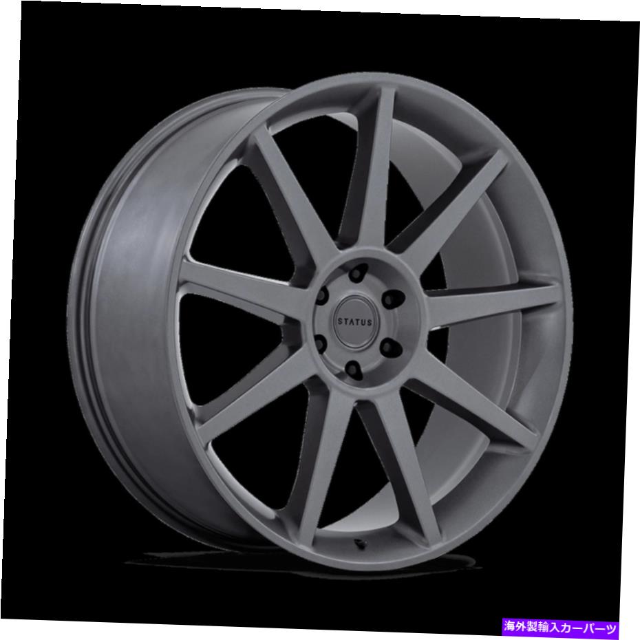 ホイール　４本セット 24x10ステータスマンモスマットアントラサイトホイール5x120（35mm）セット4 24x10 Status Mammoth Matte Anthracite Wheels 5x120 (35mm) Set of 4【並行輸入品】｜Us Custom Parts Shop USDM