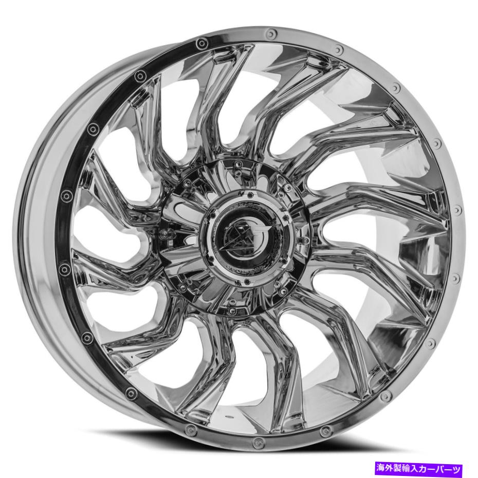 ホイール　４本セット 20x12 XFオフロードXF-224クロムホイール8x6.5/8x180（-44mm）セット4 20x12 XF Off-Road XF-224 Chrome Wheels 8x6.5/8x180 (-44mm) Set of 4【並行輸入品】