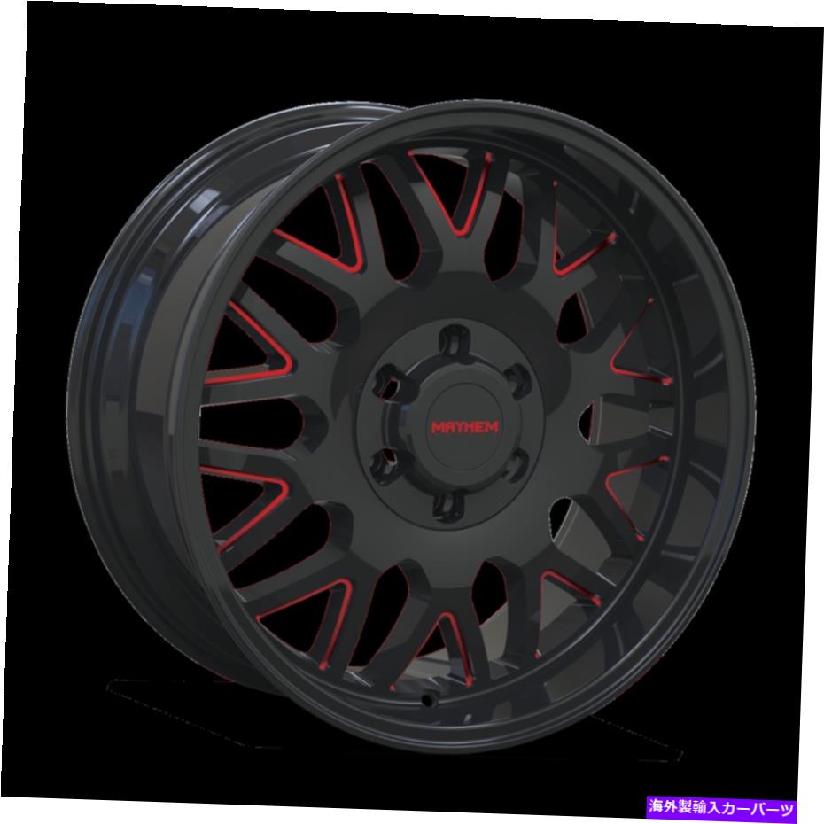 ホイール　４本セット 20x10 Mayhem Tripwire Black W/Prism Red Wheels 8x170（-19mm）セット4 20x10 MAYHEM Tripwire Black W/PRISM Red Wheels 8x170 (-19mm) Set of 4【並行輸入品】