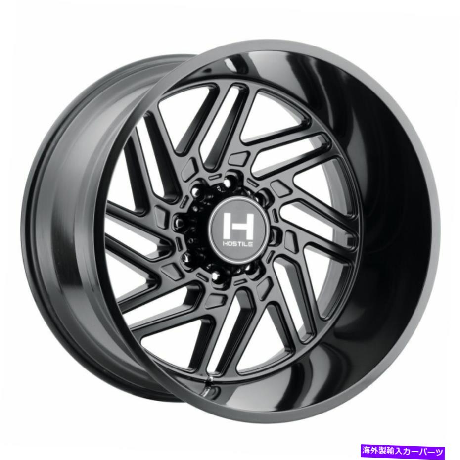 ホイール　４本セット 24x14敵対的H116ジグソーアスファルト（サテンブラック）ホイール8x170（-76mm）セット4 24x14 Hostile H116 Jigsaw Asphalt (Satin Black) Wheels 8x170 (-76mm) Set of 4【並行輸入品】