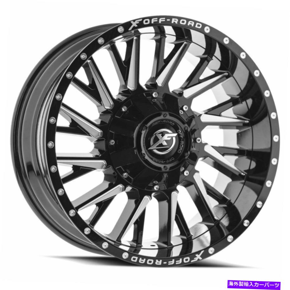 ホイール　４本セット 24x14 XFオフロードXF-226グロスブラック＆ミルドホイール5x5/5x5.5（-76mm）セット4 24x14 XF Off-Road XF-226 Gloss Black & Milled Wheels 5x5/5x5.5 (-76mm) Set of 4【並行輸入品】