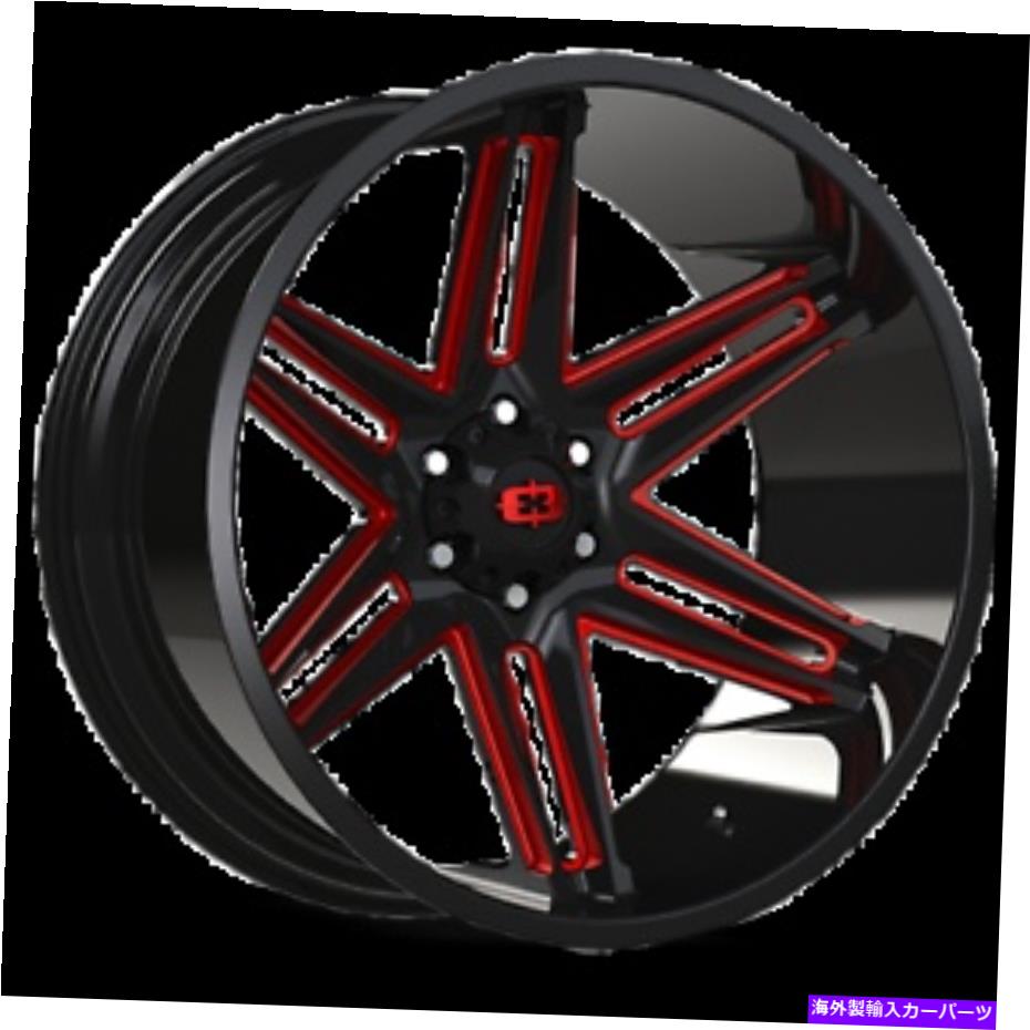 ホイール　４本セット 22x10 Vision 363 Razor Gloss Black Milled W/Red Wheels 8x180（-19mm）セット4セット 22x10 Vision 363 Razor Gloss Black Milled W/Red Wheels 8x180 (-19mm) Set of 4【並行輸入品】