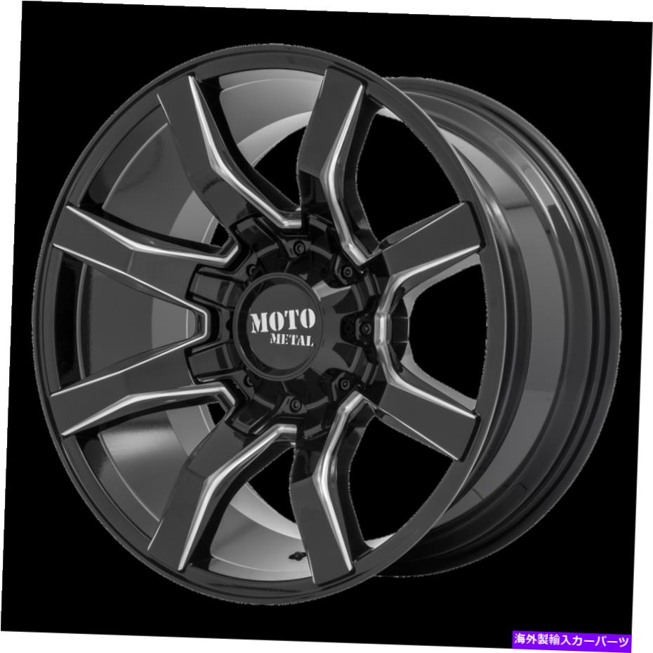 ホイール　４本セット 22x10 Moto Metal Mo804 Spider Gloss Black Milled Wheels 8x170（-18mm）セット4セット 22x10 Moto Metal MO804 Spider Gloss Black Milled Wheels 8x170 (-18mm) Set of 4【並行輸入品】