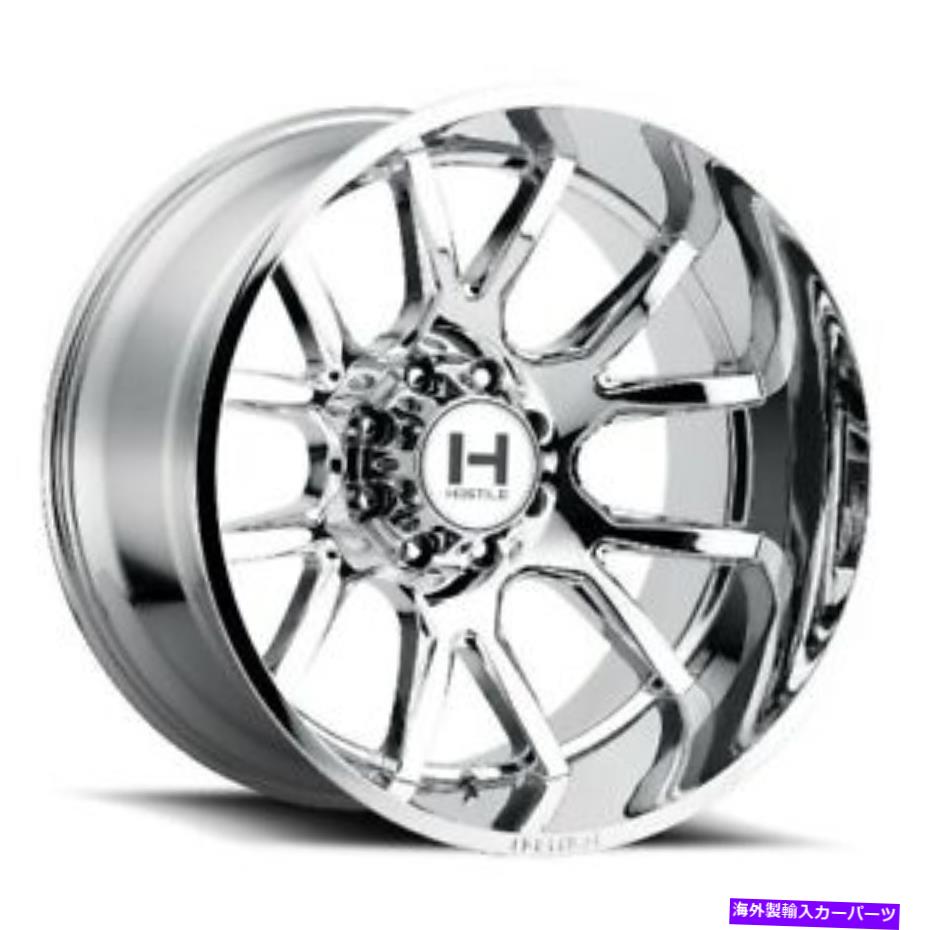 ホイール　４本セット 22x12敵対的なH113レイジアーマーメッキ（クロム）ホイール8x6.5（-44mm）セット4 22x12 Hostile H113 Rage Armor Plated (Chrome) Wheels 8x6.5 (-44mm) Set of 4【並行輸入品】