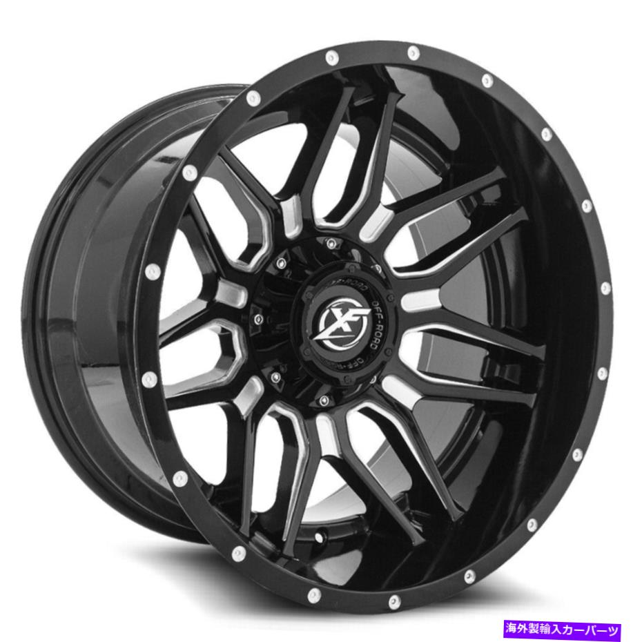 ホイール　４本セット 24x14 XFオフロードXF-222グロスブラックミリングホイール6x135/6x5.5（-76mm）セット4 24x14 XF Off-Road XF-222 Gloss Black Milled Wheels 6x135/6x5.5 (-76mm) Set of 4【並行輸入品】