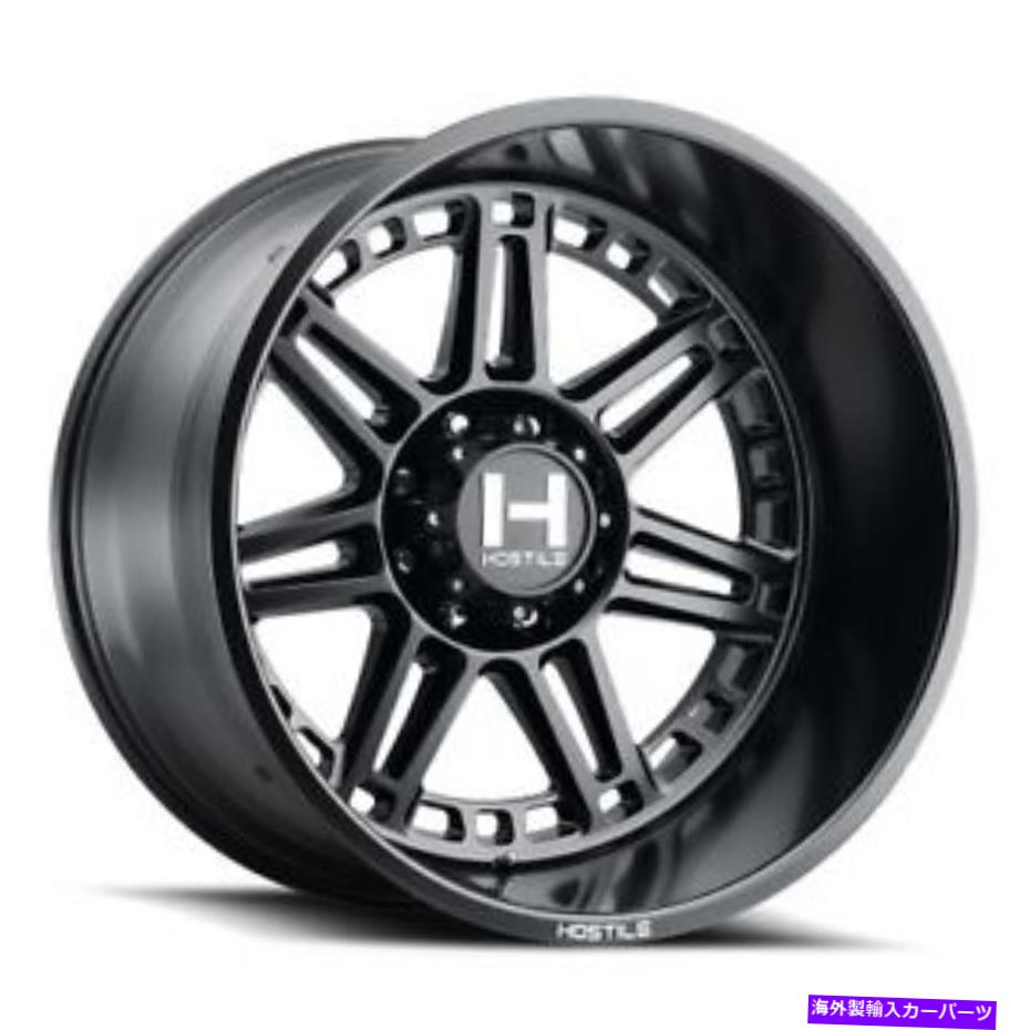 ホイール　４本セット 24x14敵対的なH124ルナティックアスファルト（サテンブラック）ホイール8x170（-76mm）セット4 24x14 Hostile H124 Lunatic Asphalt (Satin Black) Wheels 8x170 (-76mm) Set of 4【並行輸入品】