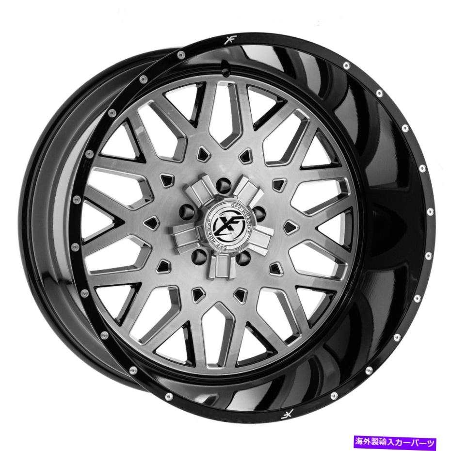 ホイール　４本セット 24x12 xfx flow xfx-307グロスブラックブラシホイール5x5/5x5.5（-44mm）セット4 24x12 XFX Flow XFX-307 Gloss Black Brushed Wheels 5x5/5x5.5 (-44mm) Set of 4【並行輸入品】
