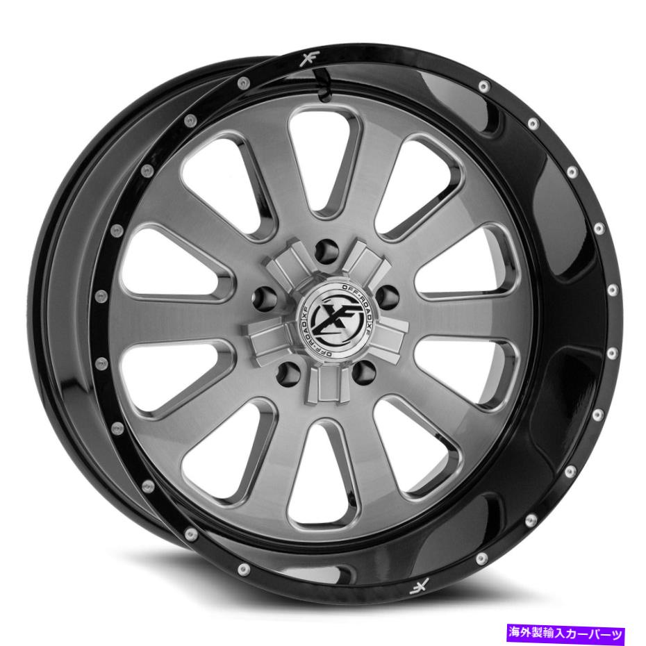 ホイール　４本セット 24x12 xfx flow xfx-302ブラシ付き製粉ホイール6x135/6x5.5（-44mm）セット4 24x12 XFX Flow XFX-302 Brushed Milled Wheels 6x135/6x5.5 (-44mm) Set of 4【並行輸入品】