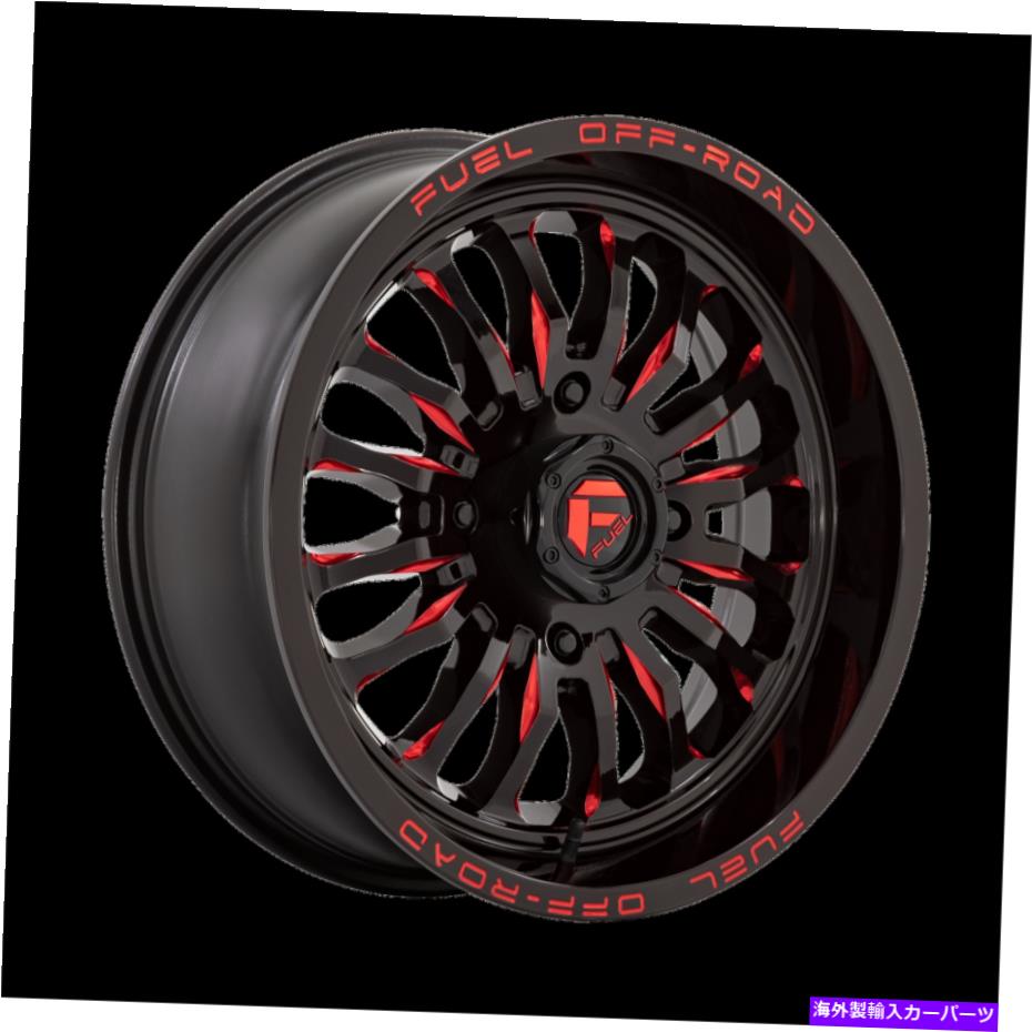 ホイール　４本セット 22x7 Fuel UTV D822 ARC UTV GLOSS BLACK MILLED REDホイール4x156（13mm）セット4 22x7 Fuel UTV D822 Arc UTV Gloss Black Milled Red Wheels 4x156 (13mm) Set of 4【並行輸入品】