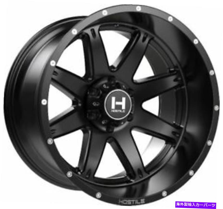 ホイール　４本セット 22x14敵対的H109アルファアスファルト（サテンブラック）ホイール6x5.5（-76mm）セット4 22x14 Hostile H109 Alpha Asphalt (Satin Black) Wheels 6x5.5 (-76mm) Set of 4【並行輸入品】｜Us Custom Parts Shop USDM