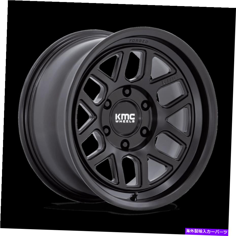 ホイール　４本セット 17x8.5 kmc km446メサフォードサテンブラックホイール6x5.5（-10mm）セット4 17x8.5 KMC KM446 Mesa Forged Satin Black Wheels 6x5.5 (-10mm) Set of 4【並行輸入品】